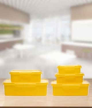 Plastic Multi-Purpose Rectangle Food Container 3000ml, 2000ml, 1000ml, 650ml, 330ml, Blue (5U)