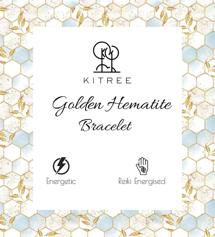 KITREE NATURAL GOLDEN HEMATITE FENG-SHUI REIKI HEALING BRACELET 8 MM ROUND SHAPE FOR MENS AND WOMENS (COLOR GOLDEN) view 4