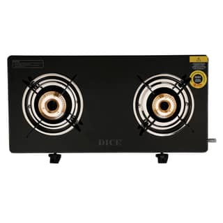 Dice Mini 2 Burner Manual Gas Stove – ISI Certified, Cast Iron Burners, Compact & Durable Design