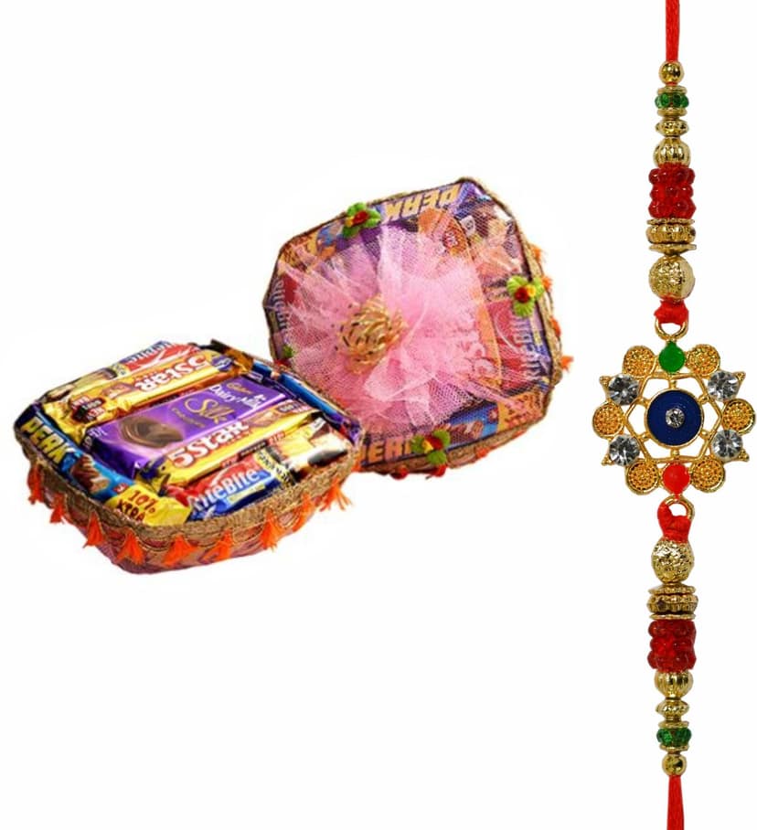 Haldiram's Nagpur Assorted Chocolate Tokani Small With Rakhi Assorted Gift Box (Multicolor)