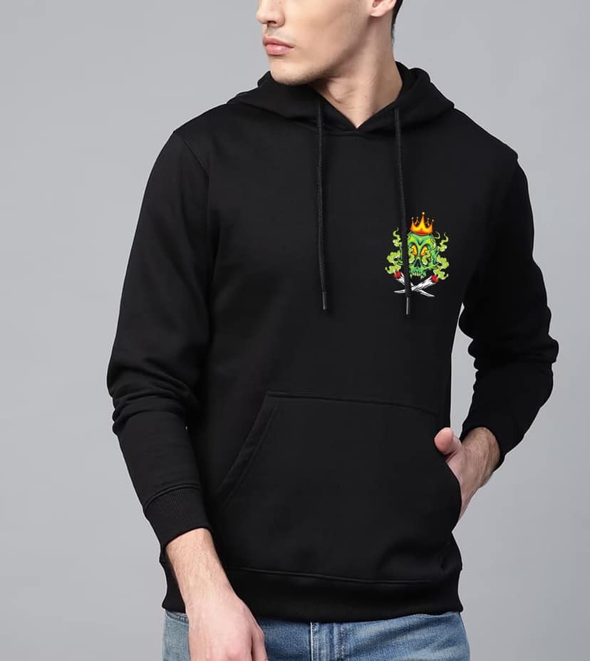 SCOTT FINCHER Black and Green Graphic Black Hoodie : AA(RSHOD)BLACK_127 view 4
