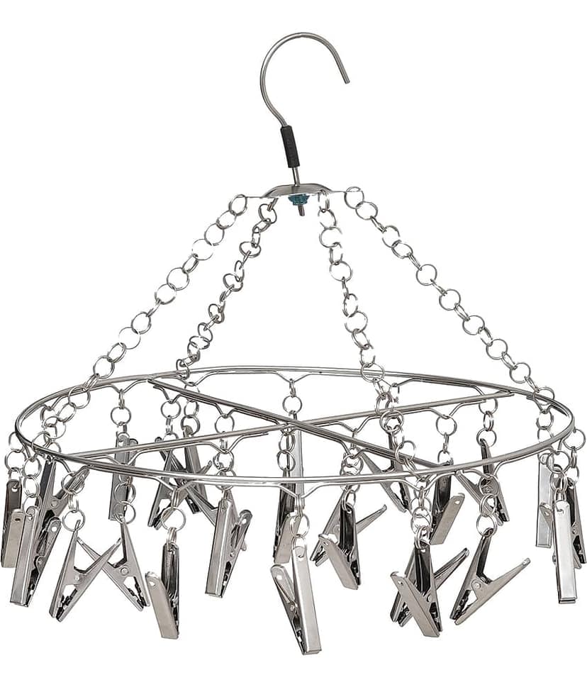 Fashion Bizz 25 Pegs Hanging Cloth Dryer Hanger / Baby Cloths Hanger Stainless Steel Cloth Clips (Steel) view 2