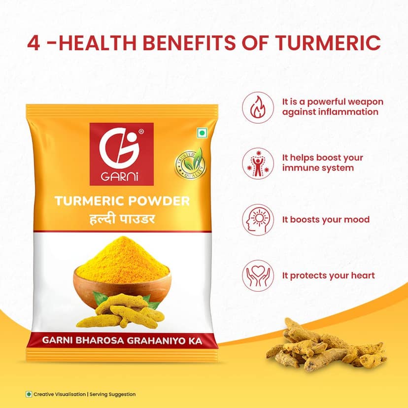Garni Foods Triple Spice CTC Combo | Chilli Powder 200g | Turmeric Powder 200g | Coriander Powder 200g | Monthly Value Pack | 600g view 3
