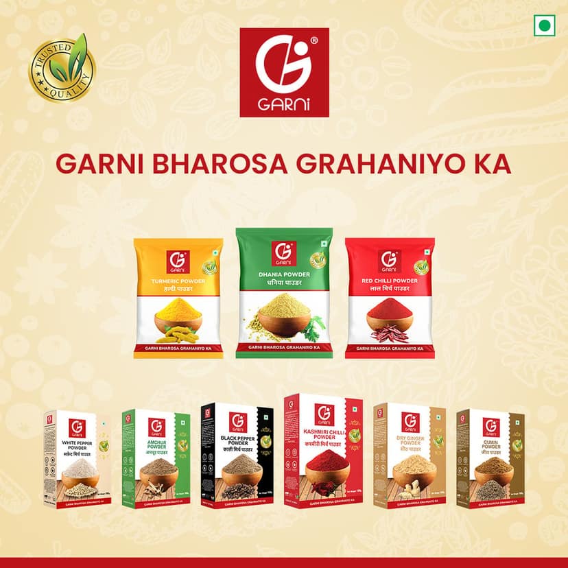 Garni Foods Triple Spice CTC Combo | Chilli Powder 200g | Turmeric Powder 200g | Coriander Powder 200g | Monthly Value Pack | 600g view 8