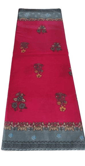 Pink and Blue Bandhani Printed Cotton Saree With Blouse Piece view 3