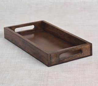 Amrani Designs Wooden Serving Rectangular Tray for Decoration and Dining Table, Food, Coffee and Tea| Tray with Handle for Home & Kitchen, Dinning Table Accessories| Multipurpose Use 12 X 6 X 2 Inch