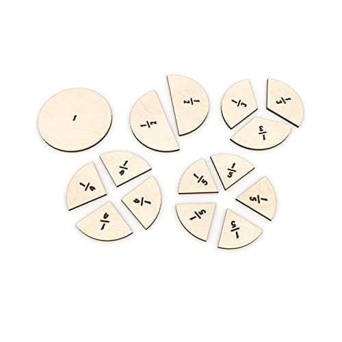 Haoser Wooden Fraction Puzzle of Mathematic learning Fraction vector model toy view 2