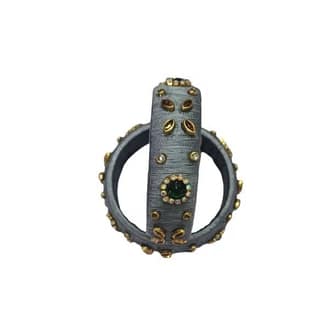 Silk Thread Bangles For Women (Grey)