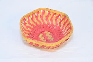 Hexagonal Handwoven Bamboo Basket