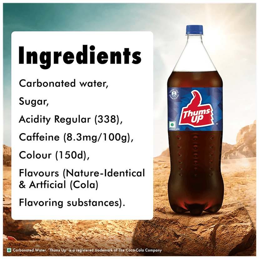 Thums Up Soft Drink - Refreshing, Strong, 2 L Pet Bottle view 2