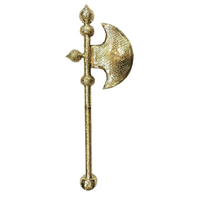 Pure Brass Parshuram Farsa | Religious Weapon Showpiece, Height : 43 Inch (ZMAS650 G) view 2
