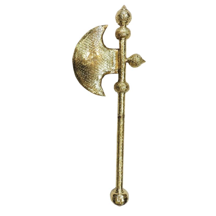 Pure Brass Parshuram Farsa | Religious Weapon Showpiece, Height : 43 Inch (ZMAS650 G) view 3