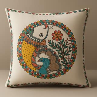 Madhubani Art Cushion Cover