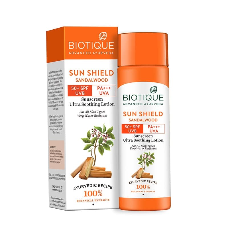 Biotique Sun Shield Sandalwood 50+SPF Sunscreen Lotion 120ml