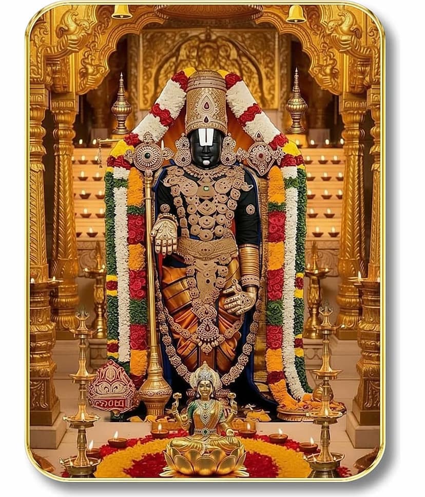 Livin'luxe Lord Venkateswara Tirupati Balaji MDF Wall Art with Table Top Stand