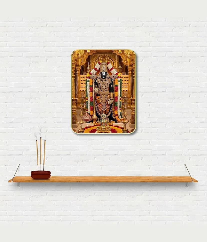 Livin'luxe Lord Venkateswara Tirupati Balaji MDF Wall Art with Table Top Stand view 2