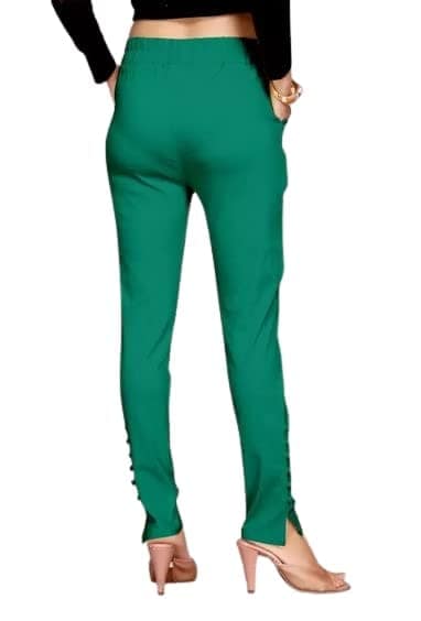 Cron Women's Straight Fit Ankle Length, Slim fit Cigarette Pants with an Elasticated Waist Band (32, Aqua Green) view 2
