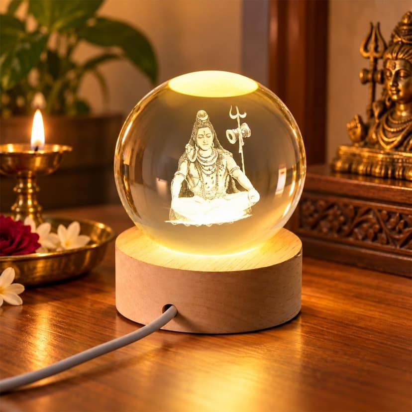 3D Crystal Ball Lamp – Unique Home Decor Night Light view 2