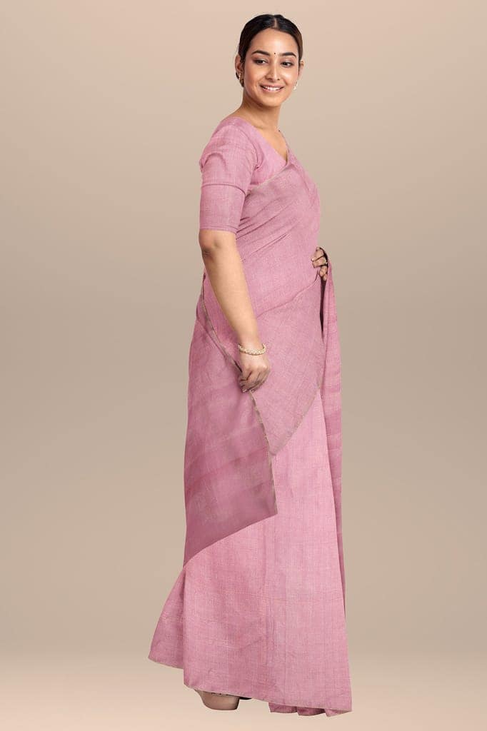 Pink Handwoven Sausar Tissue Silk Saree SKU - BS10021 view 2