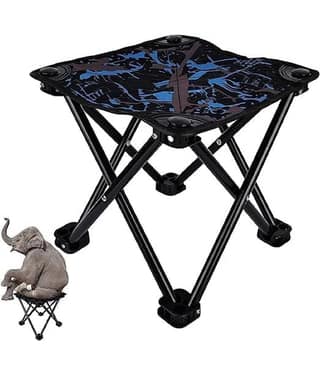 Camping Stool Ultralight Camping Stoiol Max Load 100KG Portable Lightweight, Outdoor Fishing Picnic Beach Seat Folding Oxford Cloth Stool Chairs, Medium (11.5 HX11.5 L X11.5 W)