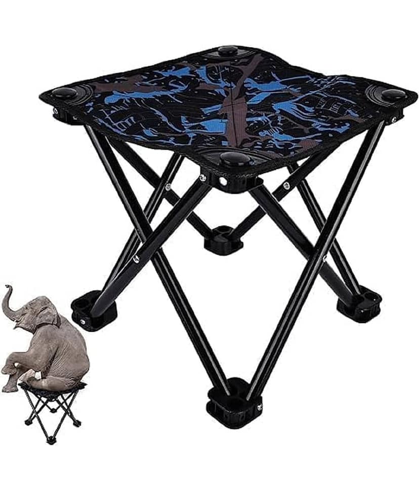 Camping Stool Ultralight Camping Stoiol Max Load 100KG Portable Lightweight, Outdoor Fishing Picnic Beach Seat Folding Oxford Cloth Stool Chairs, Medium (11.5 HX11.5 L X11.5 W)