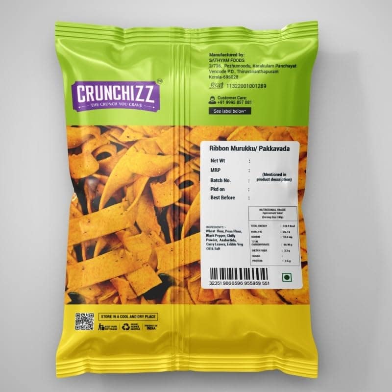 CRUNCHIZZ PAKKAVADA/RIBBON MURUKKU (Chakli) I Crunchy, Authentic Kerala Snack I No Artificial Additives I Perfect Tea-Time Bites I Pack of One I 150 Grams view 4