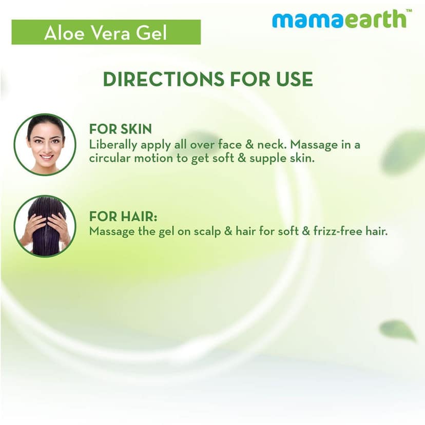 Mamaearth Aloe Vera Gel With Pure Aloe Vera & Vitamin E For Skin and Hair (300ml each) Pack of 2 view 5