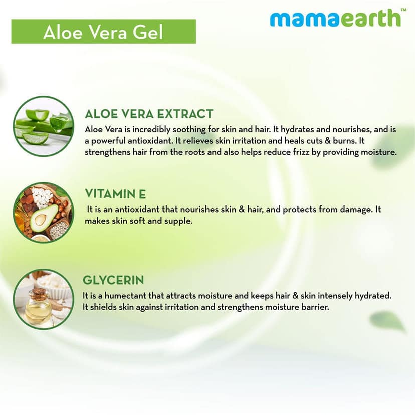 Mamaearth Aloe Vera Gel With Pure Aloe Vera & Vitamin E For Skin and Hair (300ml each) Pack of 2 view 6