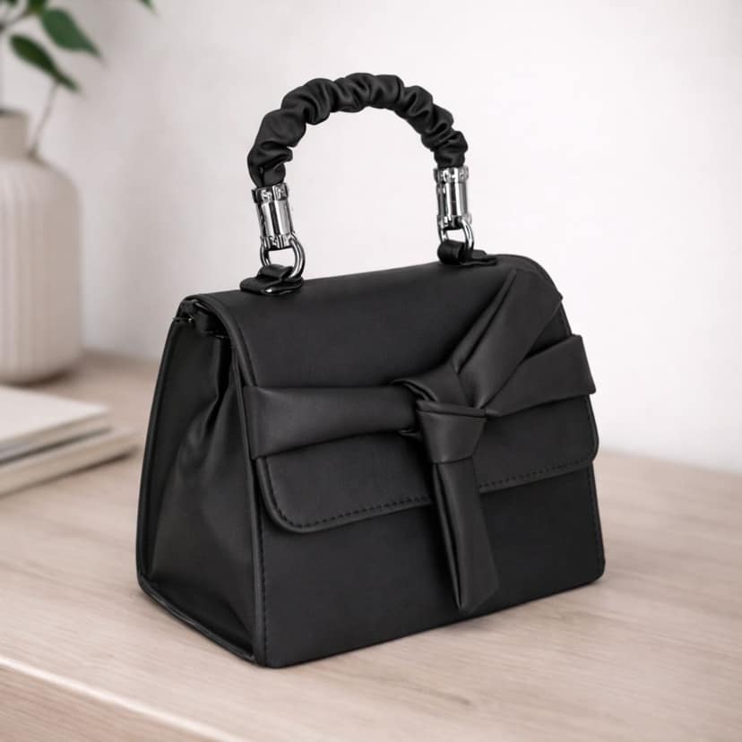Bow Detail Sling Bag | Premium PU Leather Small Handbag | Trendy Shoulder Bag for Girls & Women