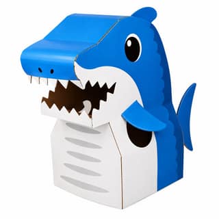 DIY Shark Cardboard Costume for Kids 3+ | Wearable Fish Animal Fancy Dress Set with Tape| Lightweight Eco Friendly Material, Easy Assembly, School Event Theme Use (Blue Shark) - D’bebé
