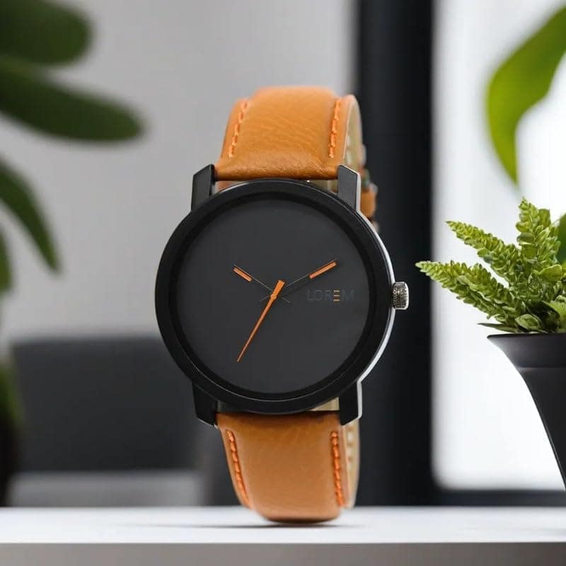 LOREM Black Plain Analog Watch for Men LR20-UF view 2