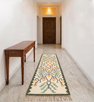Handcrafted Wollen Panja Dari Floor Runner