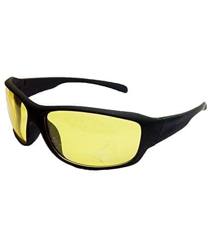 HRINKAR Sport And Rectangular Stylish Sunglasses For Men And Women (Yellow And Grey Lens | Black And Black Frame - HCMB369) With Free Paper 3D Glass view 2