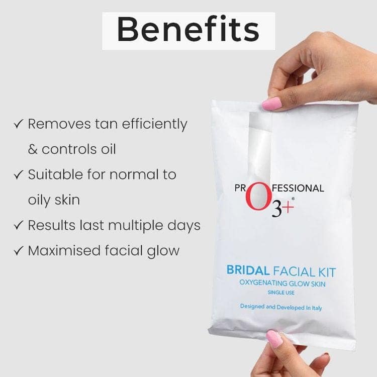 O3+ Bridal Facial Kit for Radiant & Glowing Skin (54gm+66ml) + O3+ Bridal Facial Oxygenating Glow Skin Kit For Oily & Acne Prone Skin (81gm) Pack of 2 view 10
