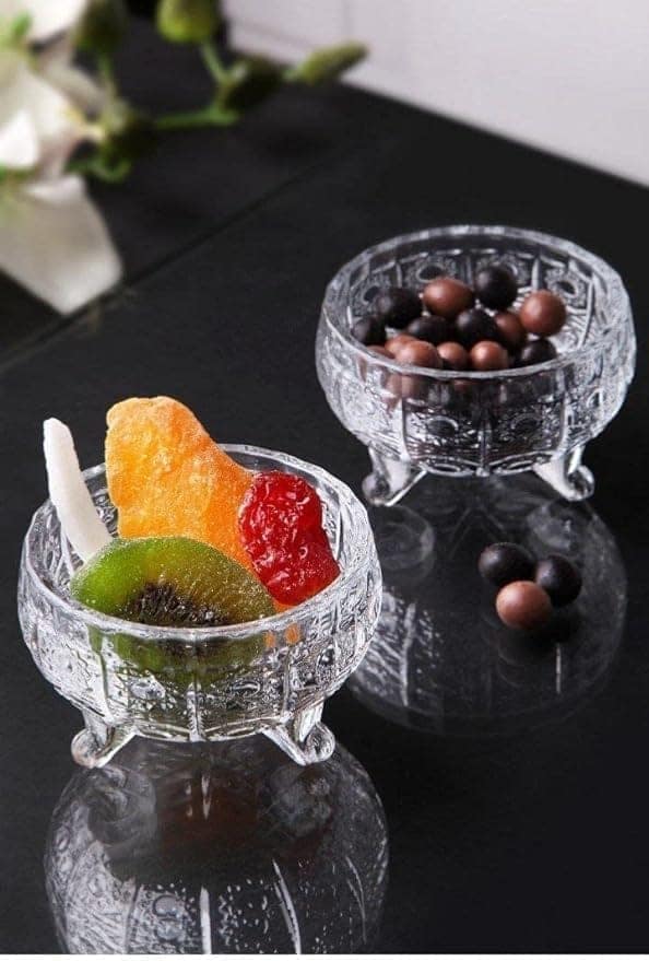 Sweets Serving Bowls | Crystal Glass Cups | 70 ML | Medium Size Bowl for Snacks, Pudding, Dessert, Fruits and Other Kitchen Purpose | Set of 6 view 2
