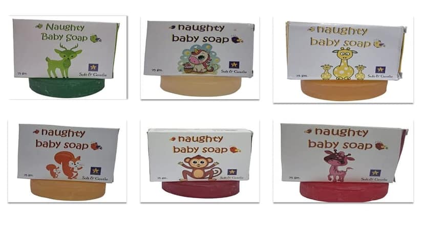 naughty baby soft & gentle Glycerin floral Scent baby soap bar with Badam Oil and Rakhta Chandan. Pack of 6x75 gm view 9