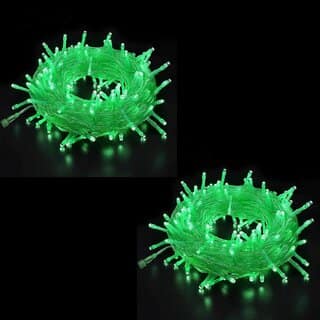 DAYBETTER Green 15M String Light, Rice Light, Diwali Decorative Ladi Light Pack of 2