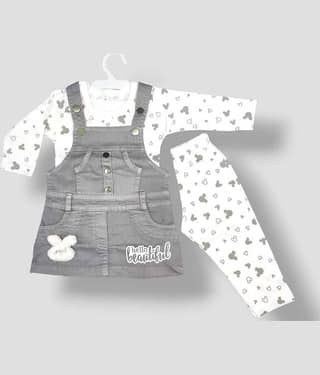 Bublee Dublee Pack of 1 Baby Girls Denim T-shirt & Capris ( Grey )