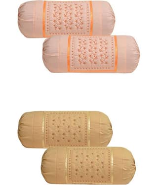 MAHALUXMI COLLECTION Pack of 4 Multi Bolster Cover (Size - 16 In X 35 In)