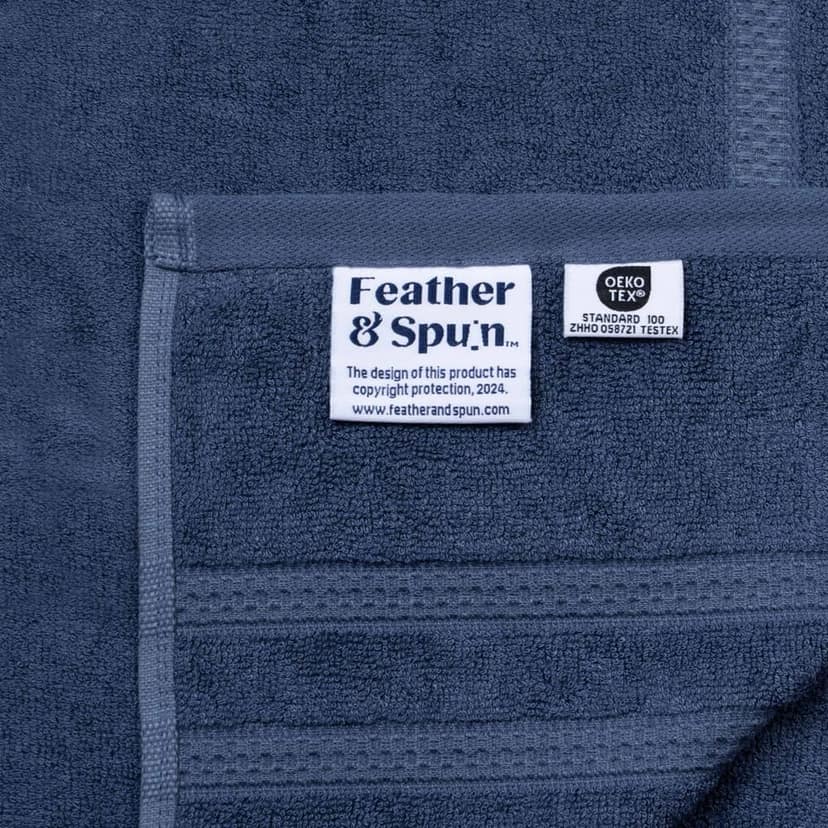 Feather & Spun Bamboo Cotton Hand Towel | Lavender Fragrance | Oeko-TEX® Standard 100 | Anti Microbial | Fade Resistant | Double Needle Stitch | 600 GSM - 40 cms x 71 cms (Pack of 2) view 3