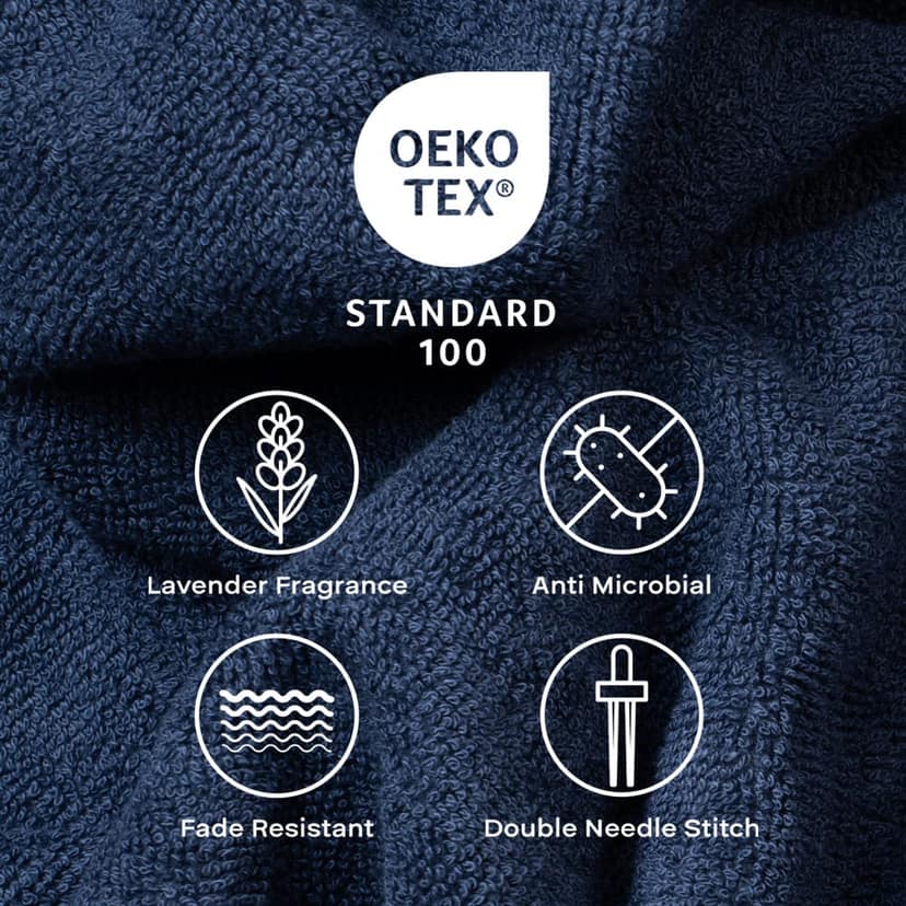 Feather & Spun Bamboo Cotton Hand Towel | Lavender Fragrance | Oeko-TEX® Standard 100 | Anti Microbial | Fade Resistant | Double Needle Stitch | 600 GSM - 40 cms x 71 cms (Pack of 2) view 5