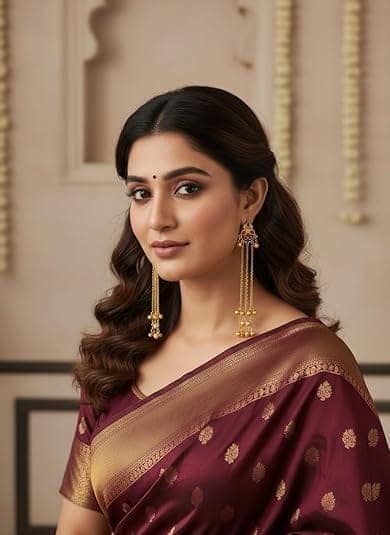 Gold Plated - Traditional Jhumka Earrings for Women | Antique Temple Design Long Dangler Earrings view 2