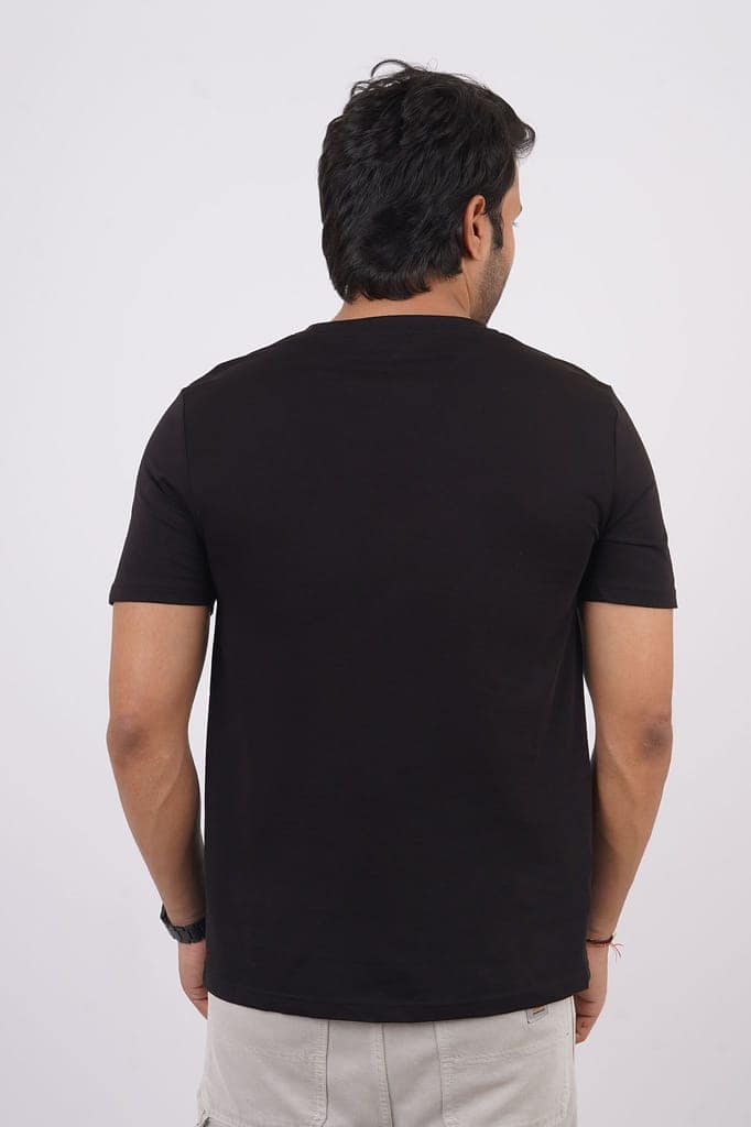 Men's Black Pima Cotton Crew Neck view 3