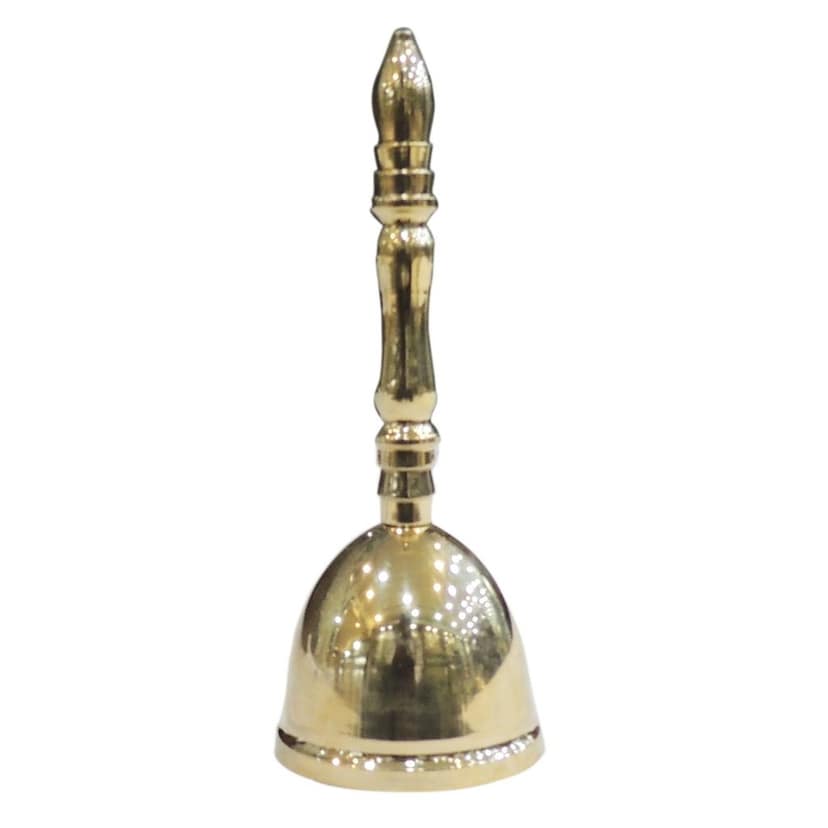 Handmade Brass Aarti Bell | Religious Puja Accessory, Height : 5.5 Inch (ZMAS636 D) view 2