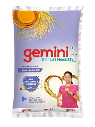 GEMINI REFINED RICE BRAN OIL POUCH, 1000 ML