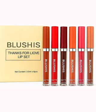 BLUSHIS Multi Matte Long Lasting Liquid Lipstick ( Pack of 6 )