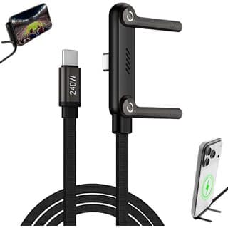 Alitayee Invisible Holder Charger Cable with Stand | 240W Super Fast 2-in-1 Type-C Charging Cable & Phone Stand