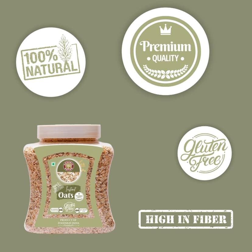 Organic Nation Instant Oats 600g |Whole Grain | High Protein & Fibre | Gluten-Free | Healthy Breakfast | Ideal for Overnight Oats, Smoothies & Baking | Vegan & Natural view 4