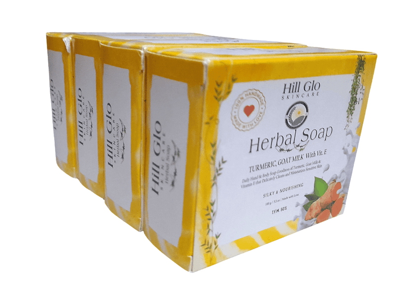 Hill Glo Herbal Soap – Turmeric, Goat Milk with Vitamin E (Pack of 4 x 100g) view 2