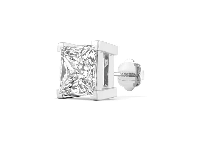 Princess Solitaire CZ Ear Stud For Him (1 Pc Only)